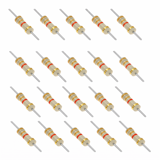 Multiple resistors with color bands on a white background