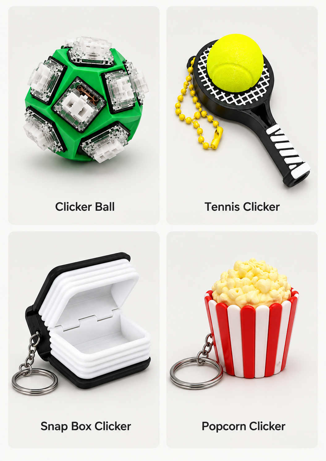 Click & Carry Fidget Clicker Keychain Collection