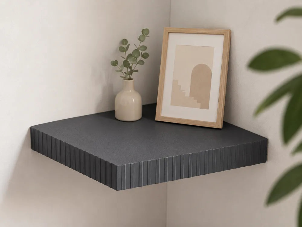 Parametric Corner Wall Shelf with Optional LED Groove – Customizable Rounded & Angular Design