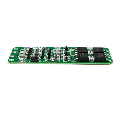 Green electronic circuit board with components on a white background