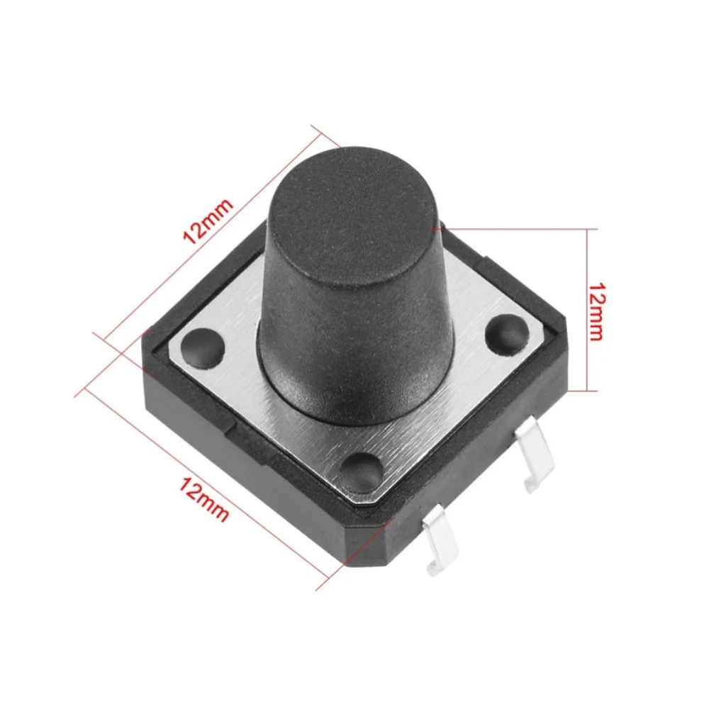 Black rotary encoder with dimensions labeled on a white background