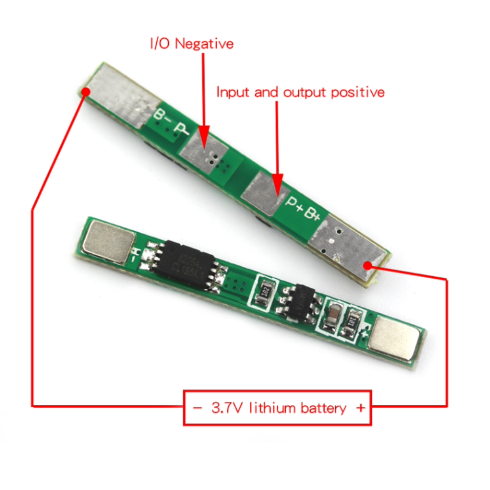 Two electronic components with labeled connections on a white background