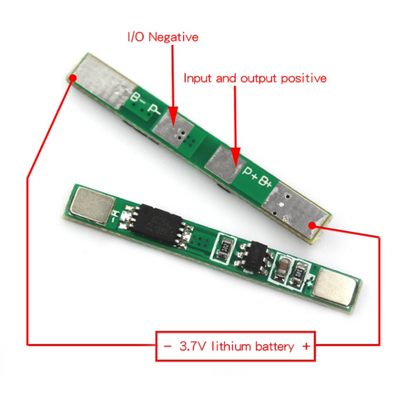 Two electronic components with labeled connections on a white background