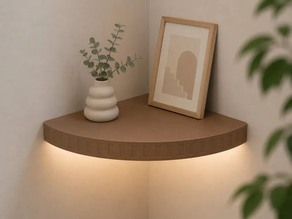 Parametric Corner Wall Shelf with Optional LED Groove – Customizable Rounded & Angular Design