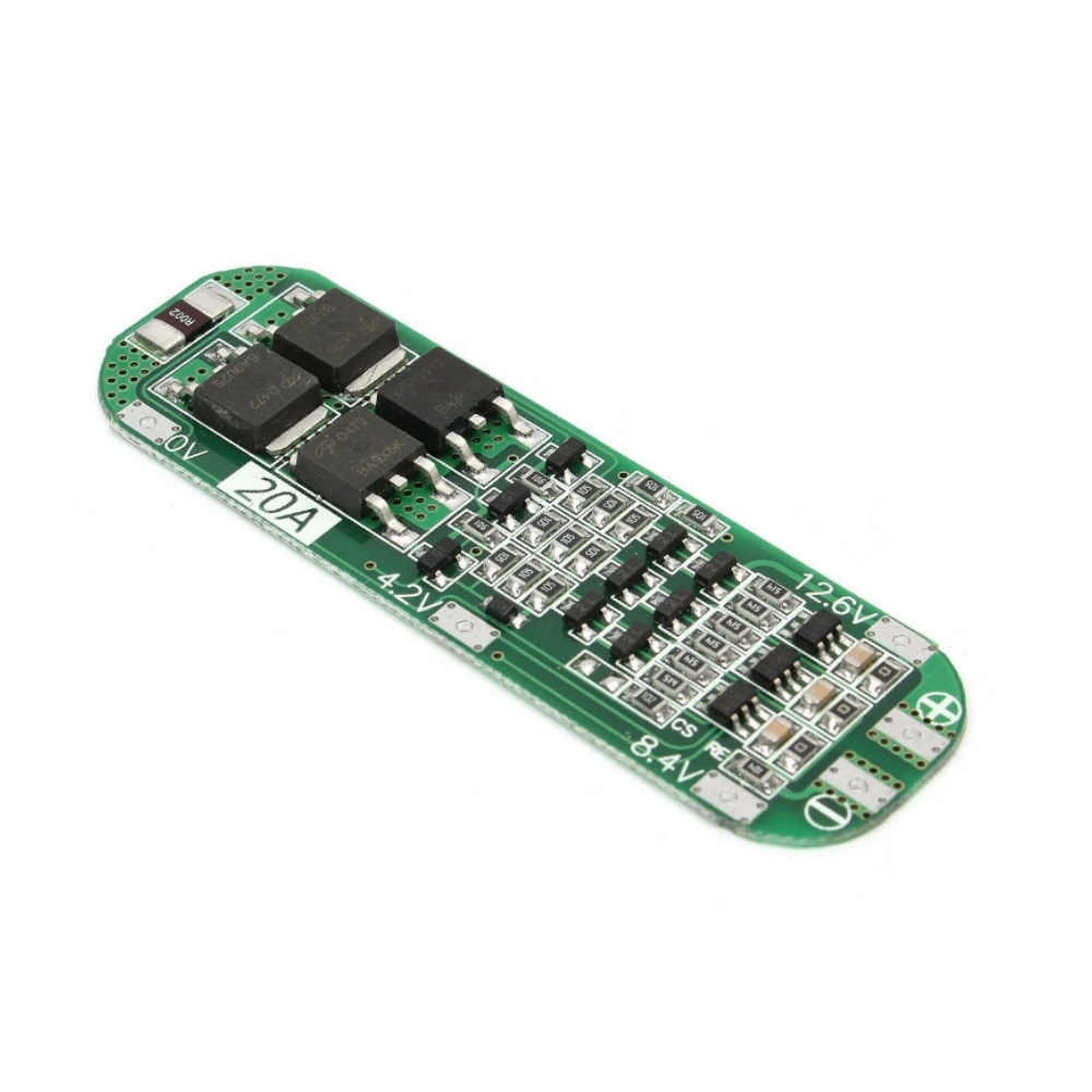 Electronic circuit board with components on a white background