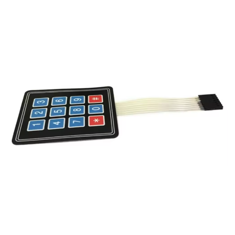 Keypad with numerical and function keys on a white background