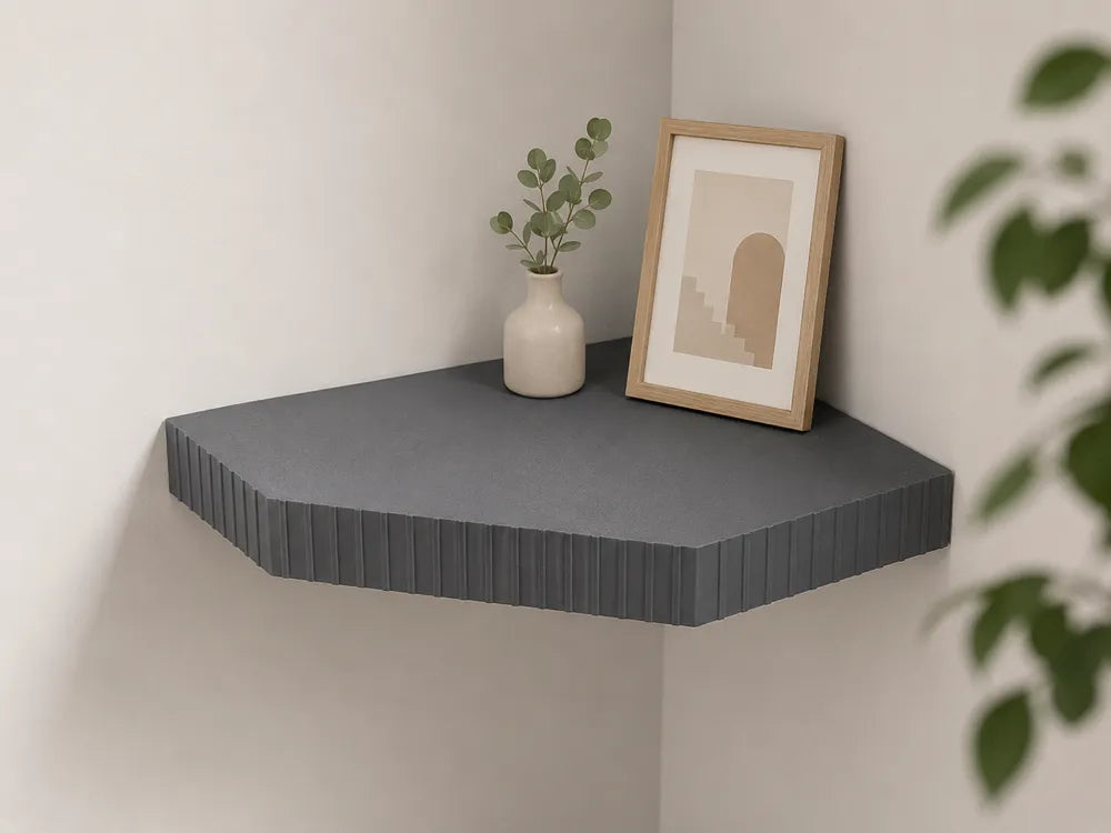 Parametric Corner Wall Shelf with Optional LED Groove – Customizable Rounded & Angular Design