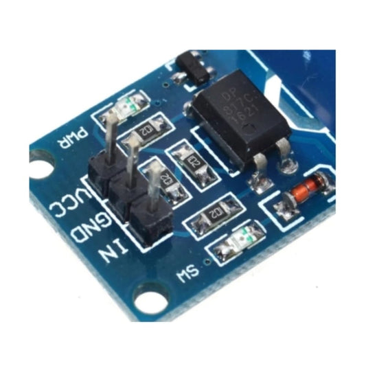 Electronic circuit board with components on a white background