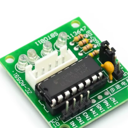Electronic circuit board with components on a white background
