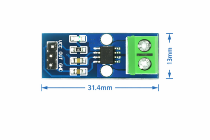 Electronic component module with dimensions labeled on a white background