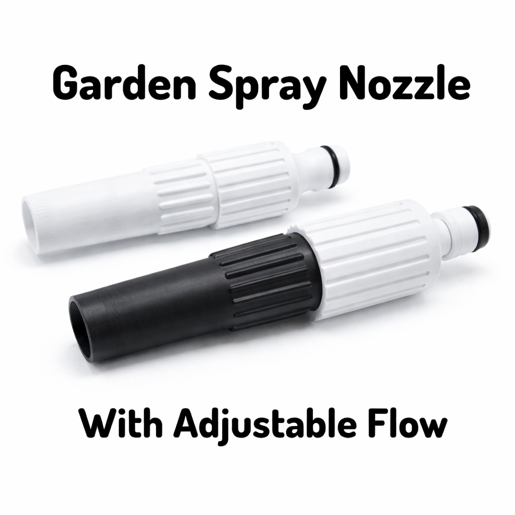 Garden spray nozzle with adjustable flow on a white background