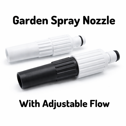 Garden spray nozzle with adjustable flow on a white background