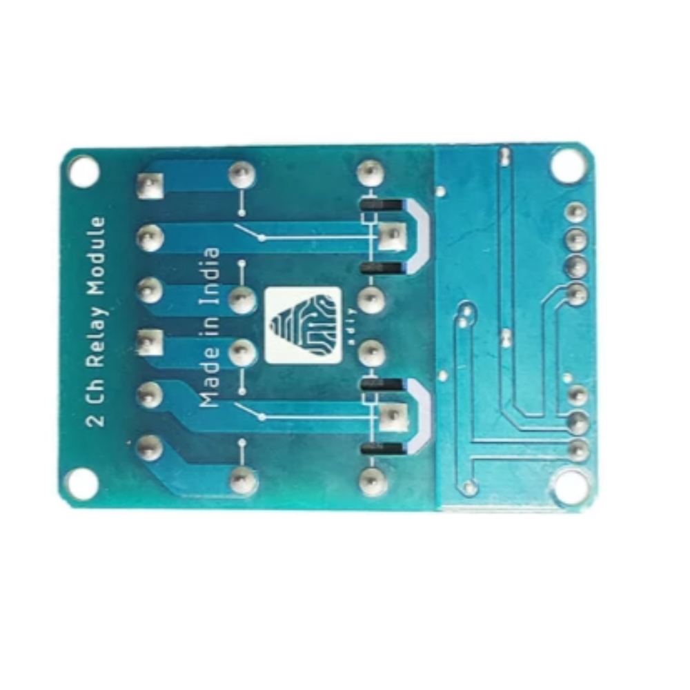 Circuit board with 'Made in India' label on a white background