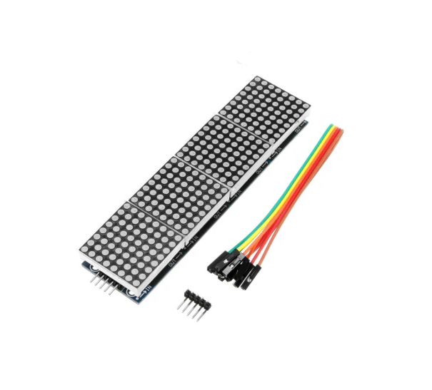 LED matrix display with connectors on a white background