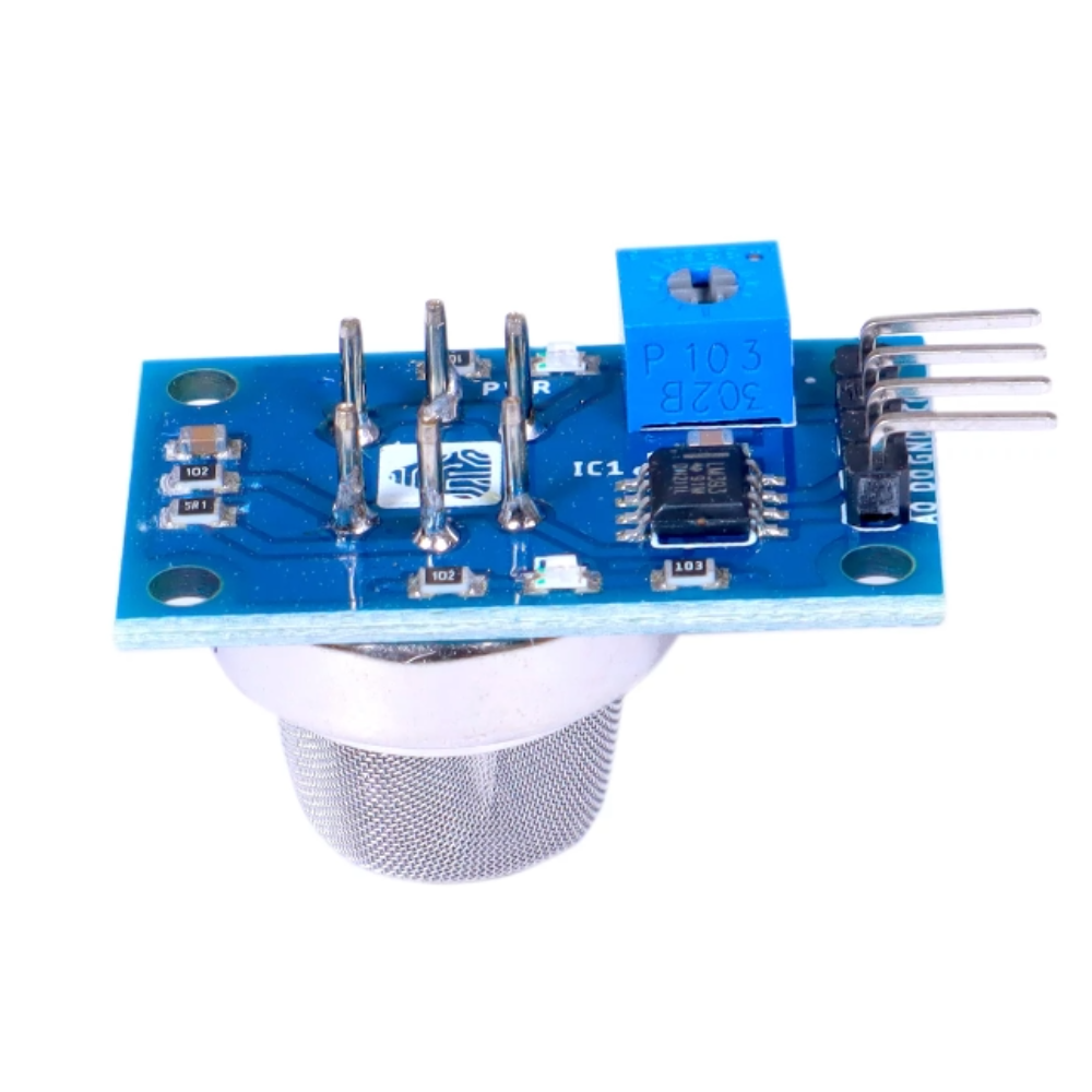 Electronic sensor module with components on a blue PCB