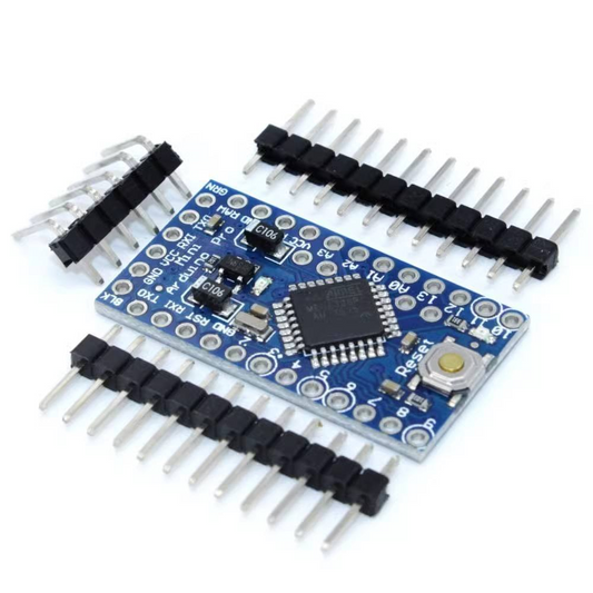 Arduino Pro Mini Electronic circuit board with components on a white background