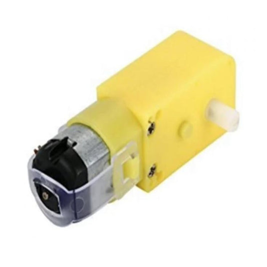 Yellow mechanical component with black and silver parts on a white background