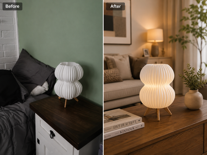 Bubble Glow Lamp placed on a table to add warm ambient lighting and premium living room décor