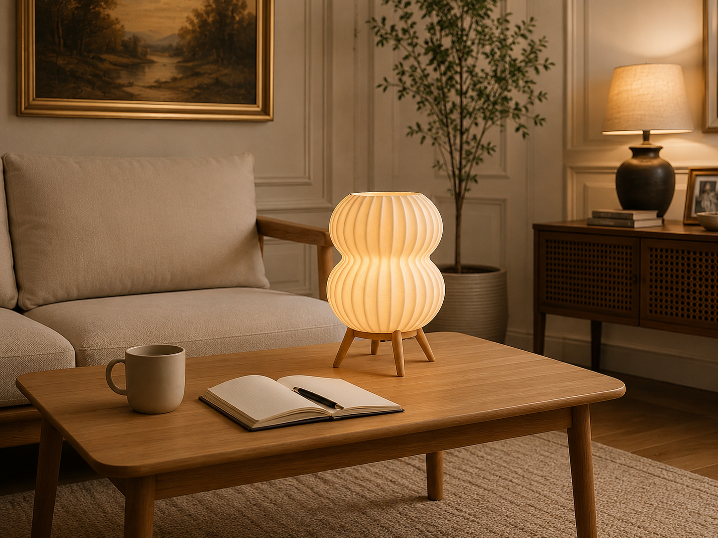 Bubble Glow Tripod Table Lamp with soft warm light for bedroom, bedside table, and cozy room décor