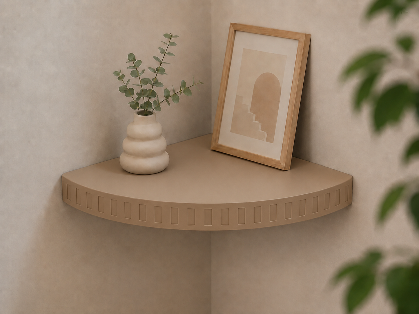 Parametric Corner Wall Shelf with Optional LED Groove – Customizable Rounded & Angular Design