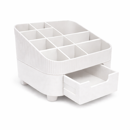 AuraNest – Pastel Multi-Compartment Vanity Organizer