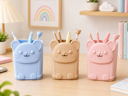 Cute Animal Pencil Holder for Kids Desk – Multi-Purpose Stationery Organizer for Study Table, Nursery & Gift Decor