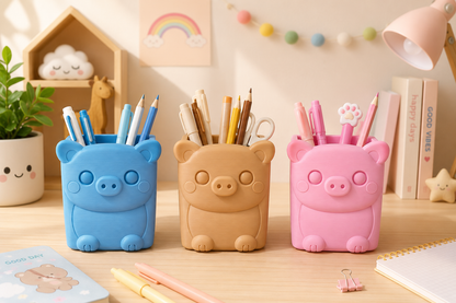 Cute Animal Pencil Holder for Kids Desk – Multi-Purpose Stationery Organizer for Study Table, Nursery & Gift Decor