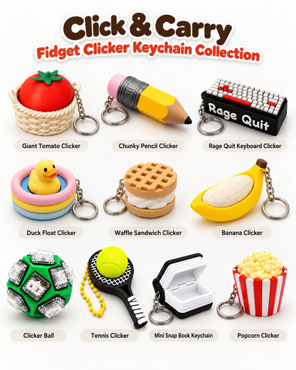 Click & Carry Fidget Clicker Keychain Collection