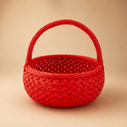 Traditional Pooja Basket with Handle – Temple & Festive Use