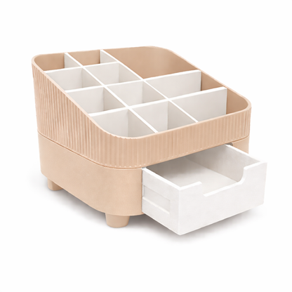 AuraNest – Pastel Multi-Compartment Vanity Organizer