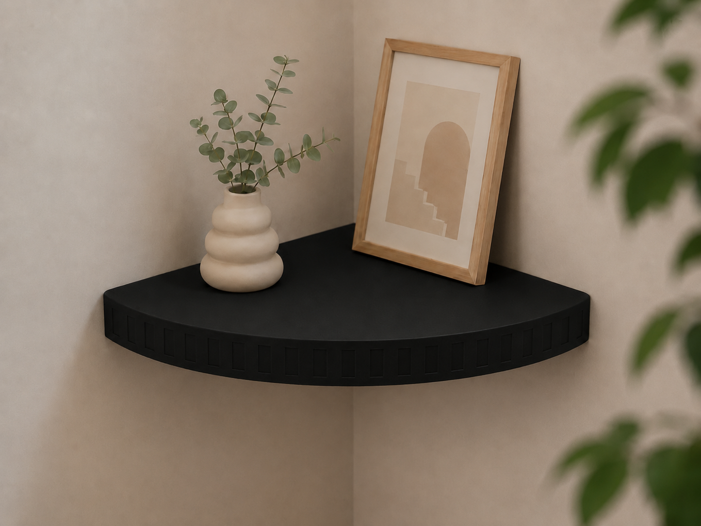 Parametric Corner Wall Shelf with Optional LED Groove – Customizable Rounded & Angular Design
