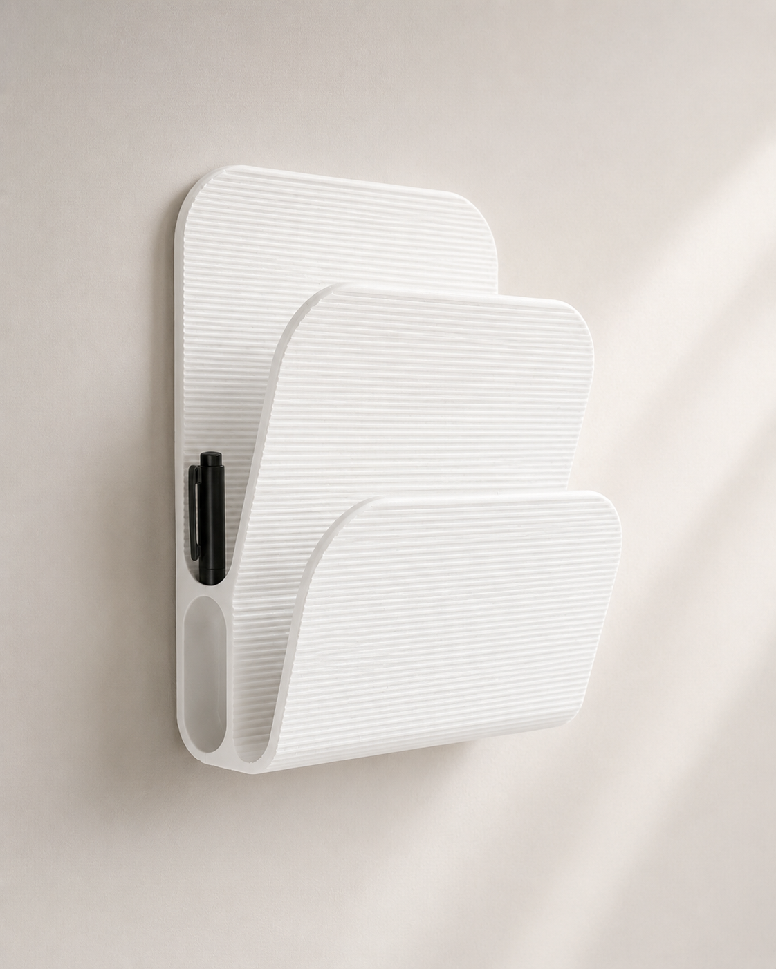 Nivo 3-Tier Wall Mail Organizer with Pen Holder for Letters, A4 Papers & Documents