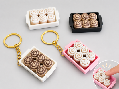 Cute cinnamon roll keychain bag charm for handbags backpacks school bags and keys