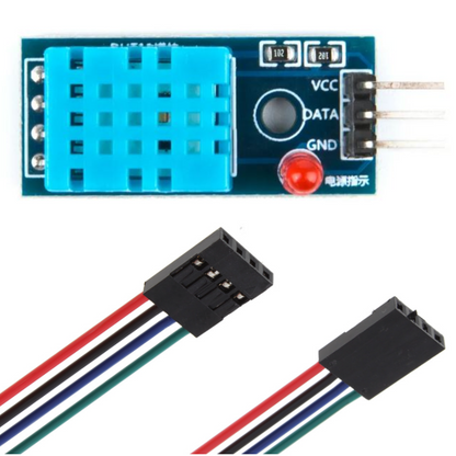 DHT11 temperature and humidity sensor module with VCC DATA GND pins for Arduino, ESP8266 and IoT projects