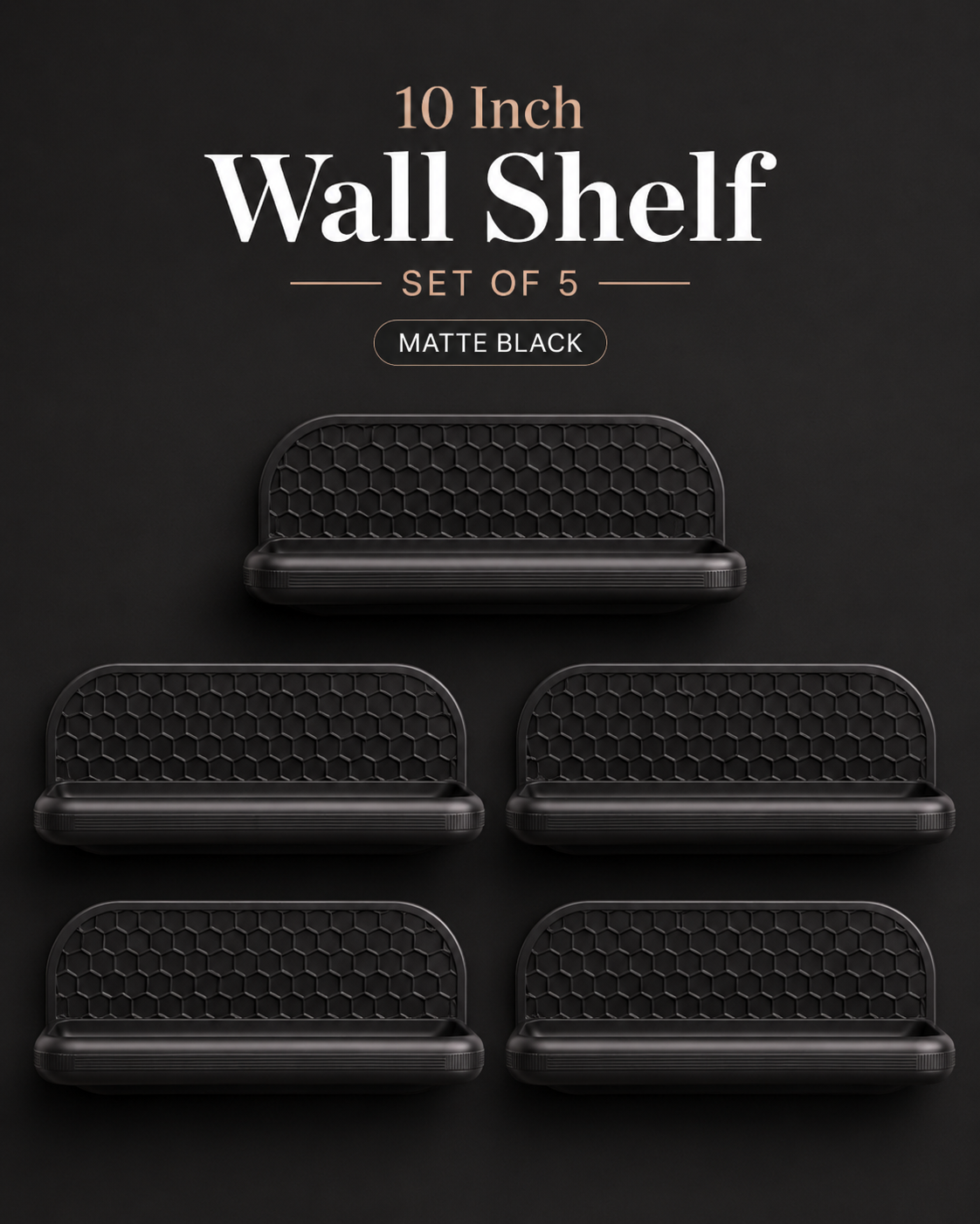 Designer honeycomb bathroom wall shelf for modern interiors