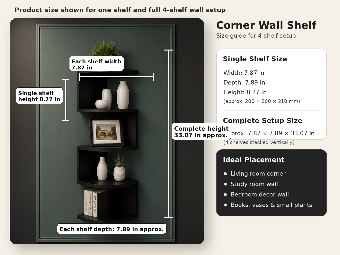 Designer white zigzag wall shelf for living room, study room and bedroom decor