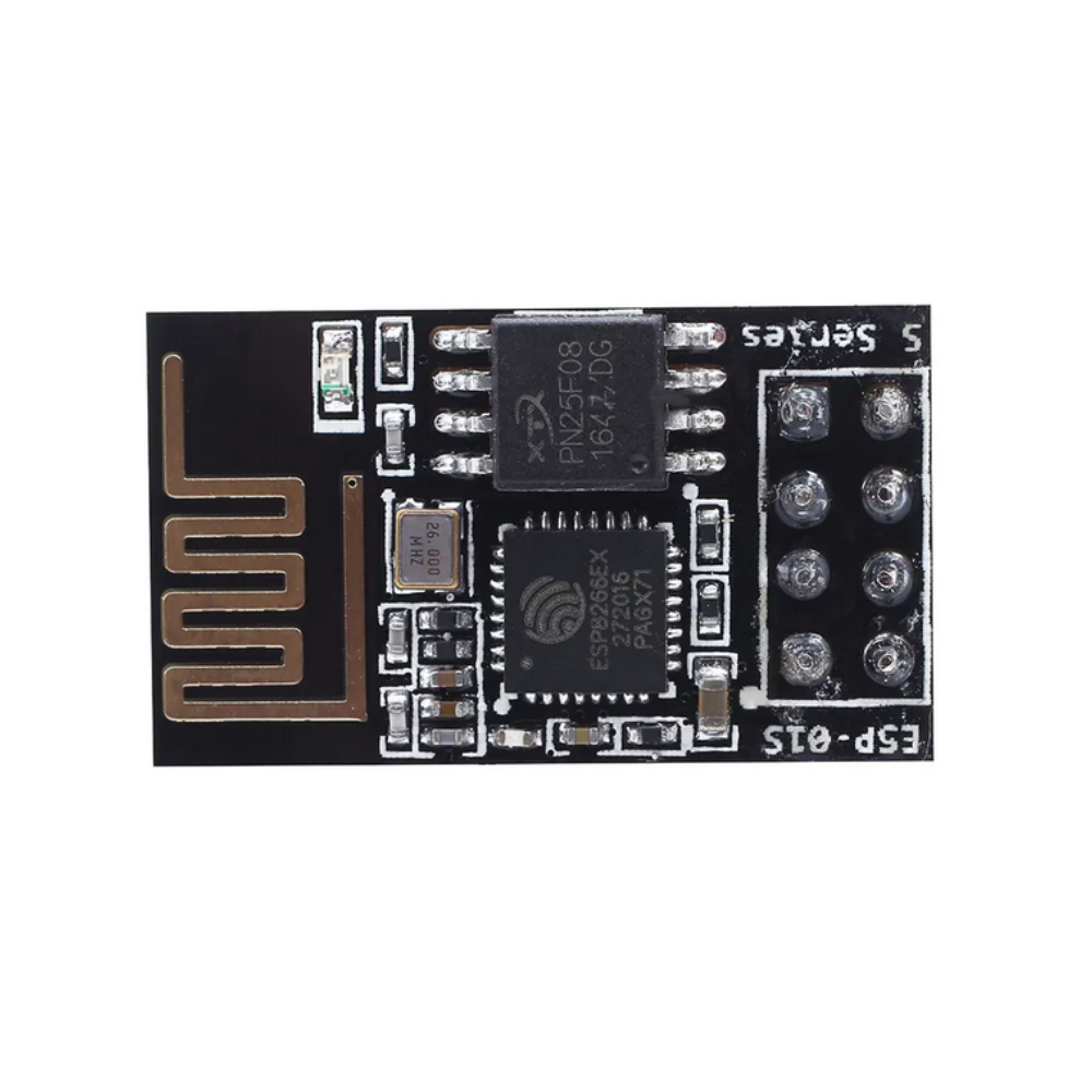 Electronic circuit board with various components on a white background