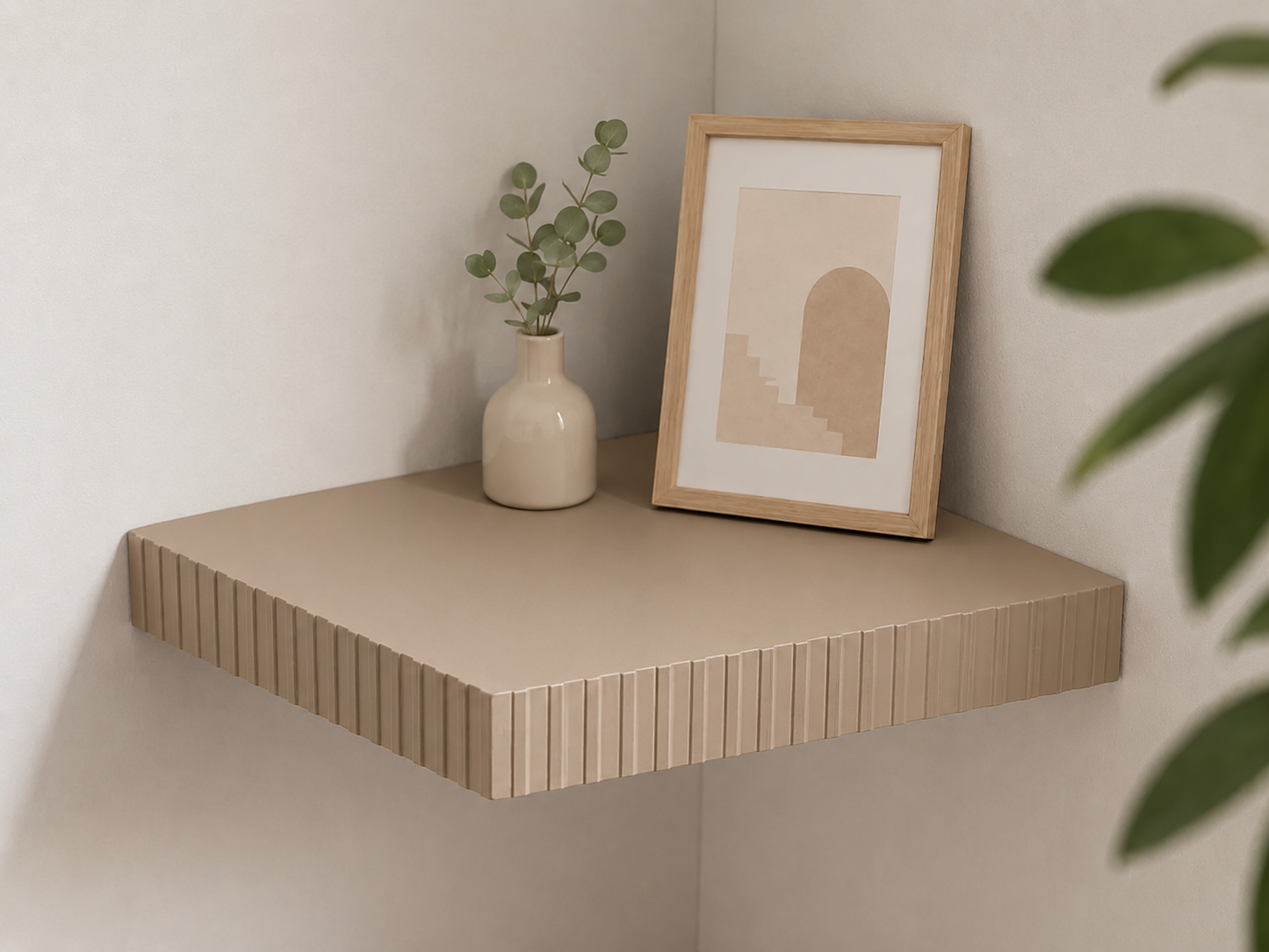 Parametric Corner Wall Shelf with Optional LED Groove – Customizable Rounded & Angular Design