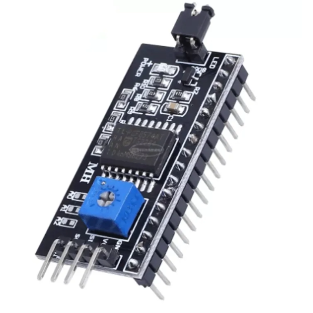 Electronic component with a blue chip on a white background