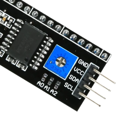 Microcontroller board with components on a white background
