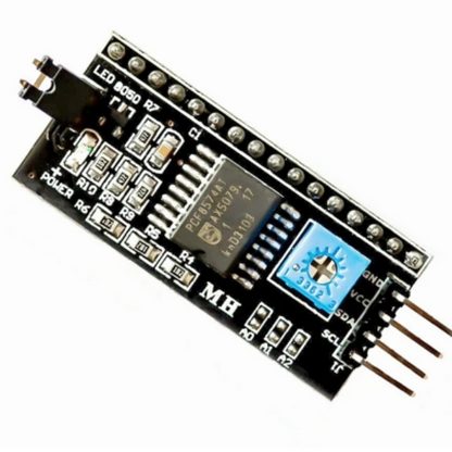 Electronic component board with various connectors and labels on a white background