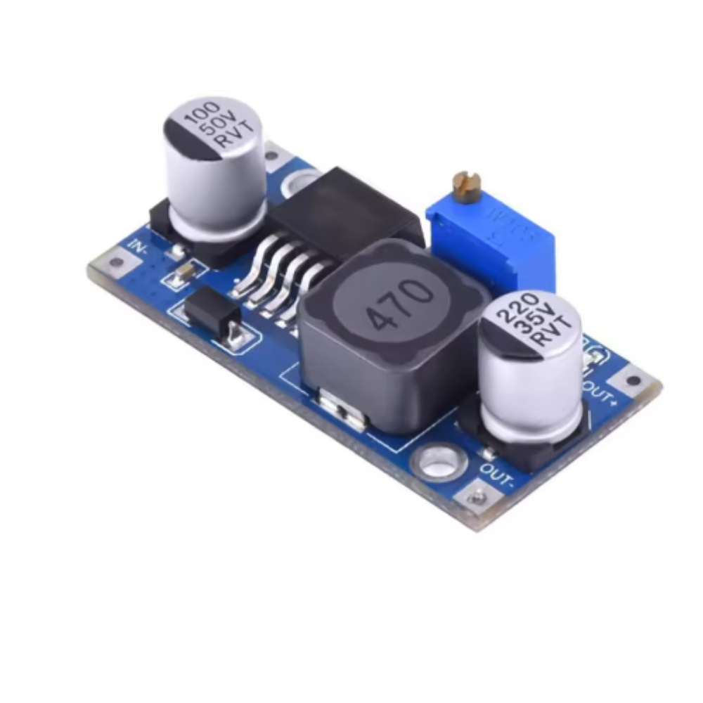 Electronic circuit board with components on a white background