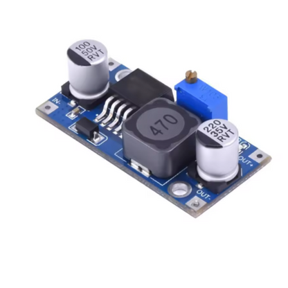 Electronic circuit board with components on a white background