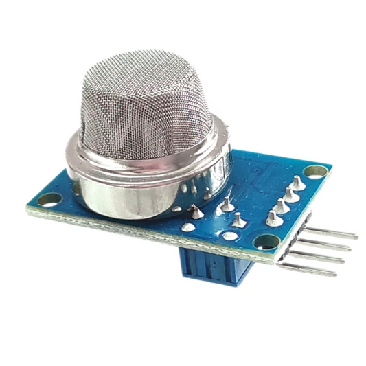 Sensory sensor module with metallic mesh top on a blue circuit board