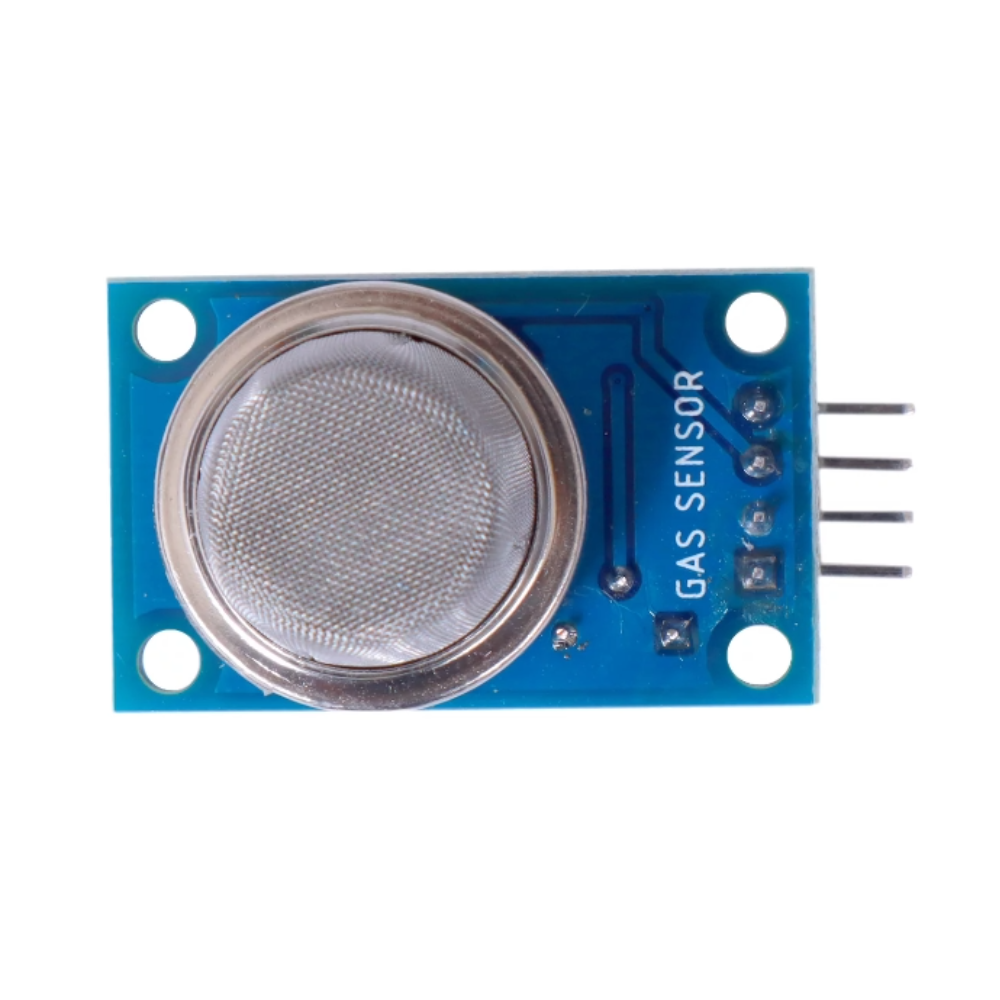 GAS sensor module on a blue circuit board with white background