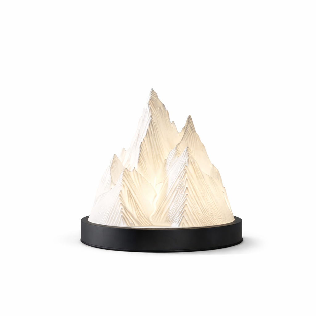 Modern table lamp with a unique design on a white background