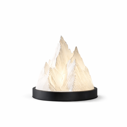 Modern table lamp with a unique design on a white background