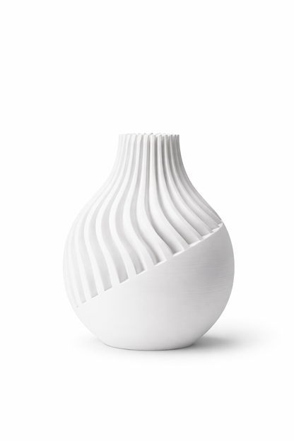 White textured vase on a white background
