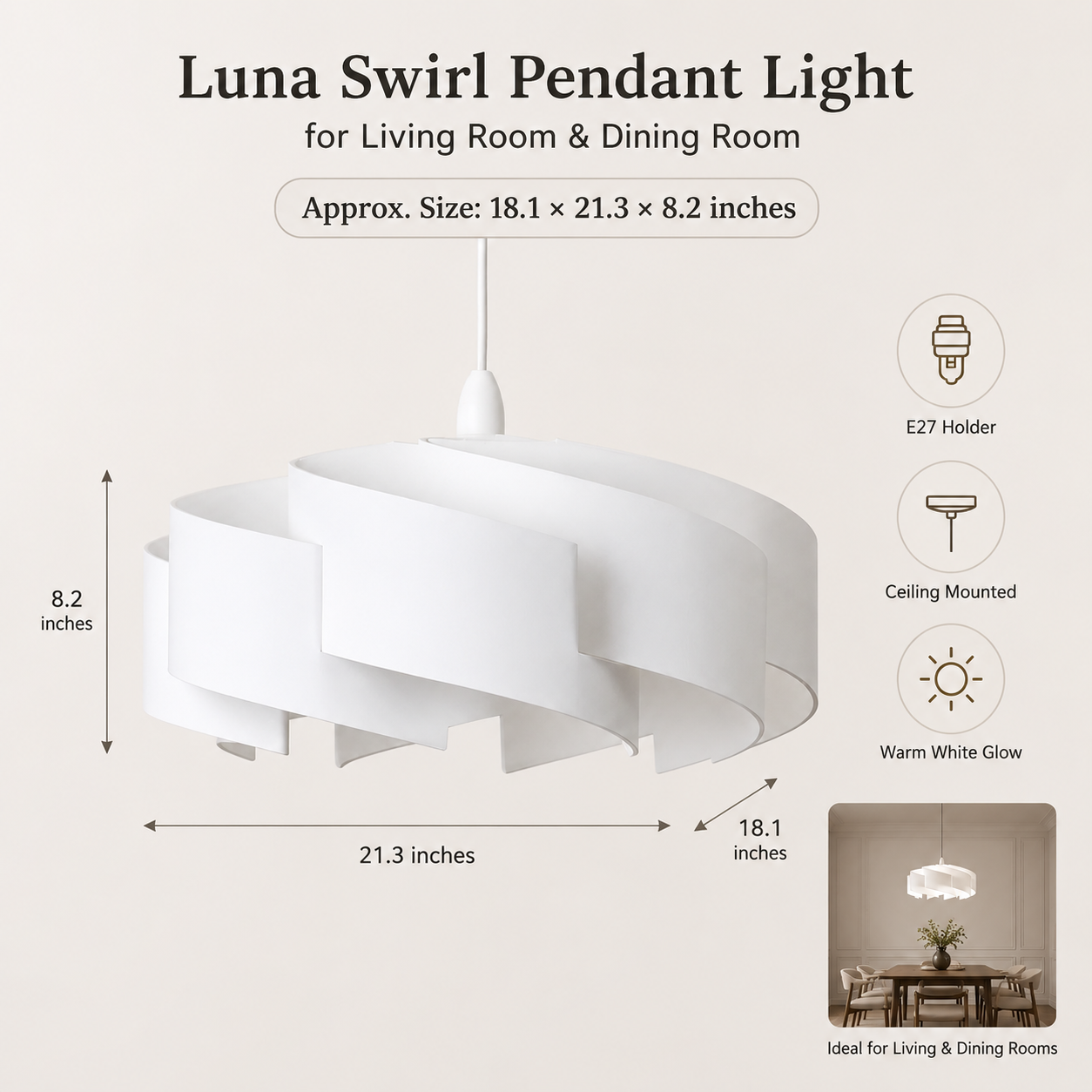 Modern pendant light for home, office and workspace