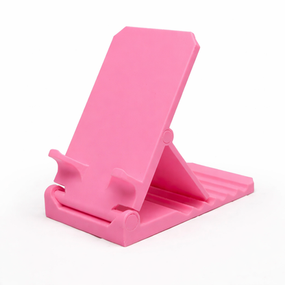 Pink phone stand on a white background